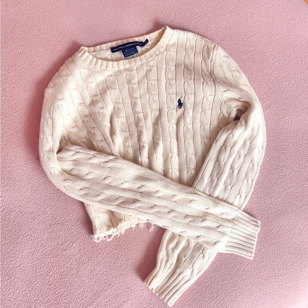 Ralph Lauren Cream Cable Knit Sweater